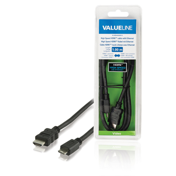 High Speed HDMI-kabel met ethernet HDMI-connector - HDMI mini-connector 1,00 m zwart