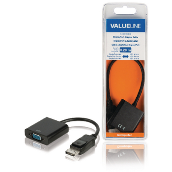DisplayPort - VGA adapterkabel DisplayPort male - VGA female 0,15 m zwart