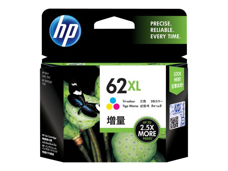 HP 62XL - hoog rendement - driekleurig - origineel - inktcartridge