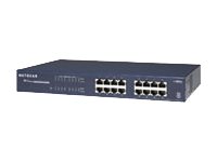 NETGEAR ProSafe Plus JGS516PE - Switch - onbeheerd - 8 x 10/100/1000 (PoE) + 8 x 10/100/1000 - desktop, rack-uitvoering - PoE