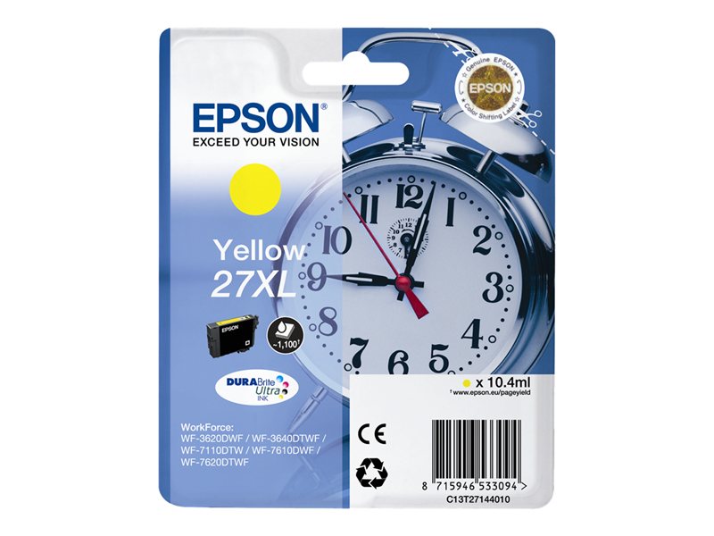 EPSON 27XL inktcartridge geel high capacity 10.4ml 1.100 pagina s 1-pack blister zonder alarm - DURABrite ultra inkt