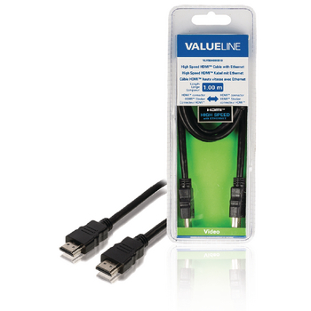 Valueline High Speed HDMI kabel met Ethernet HDMI-Connector - HDMI-Connector 1.00 m Zwart