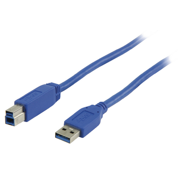 Valueline USB 3.0 Kabel A Male - B Male Rond 3.00 m Blauw