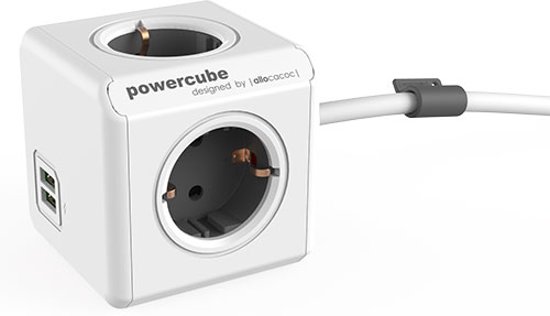 Powercube Ext. USB 1.5m Grijs