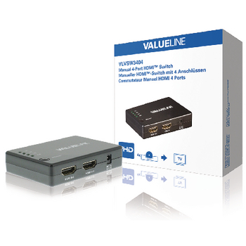 Valueline HDMI Schakelaar 4x HDMI-Ingang - HDMI-Uitgang Zwart