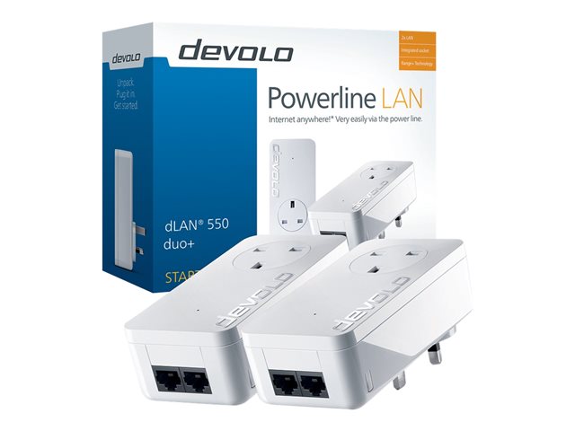 Devolo dLAN 550 duo+ Starter Kit 500Mbit/s Ethernet LAN Wit 2stuk(s) PowerLine-netwerkadapter