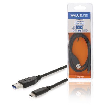 Valueline USB 3.1 Kabel USB-C Male - USB A Male 1.00 m Zwart