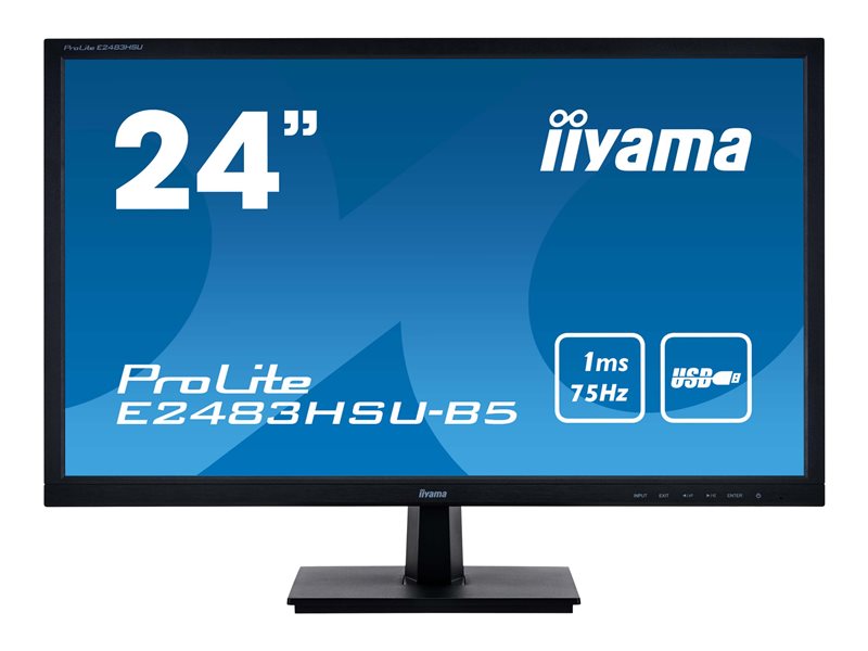 IIyama ProLite E2483HSU-B5 LED-TN 24 FHD 1 ms HDMI, VGA, DisplayPort luidsprekers zwart