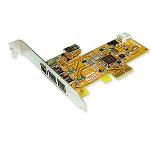 FireWire PCI Express kaart Externe IEEE1394Bconnectoren 2x 9-polig female Externe IEEE1394A connectoren 1x 6-polig female